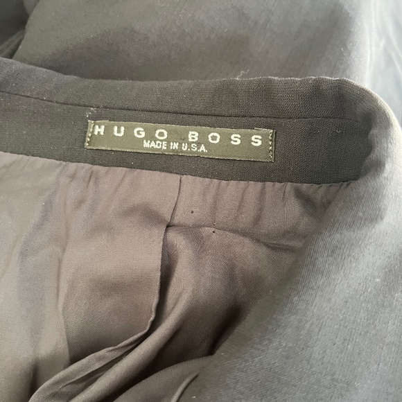 Hugo Boss Sz 40R Black Virgin Wool Blazer Suit Pockets has a FLAW - Picture 2 of 14